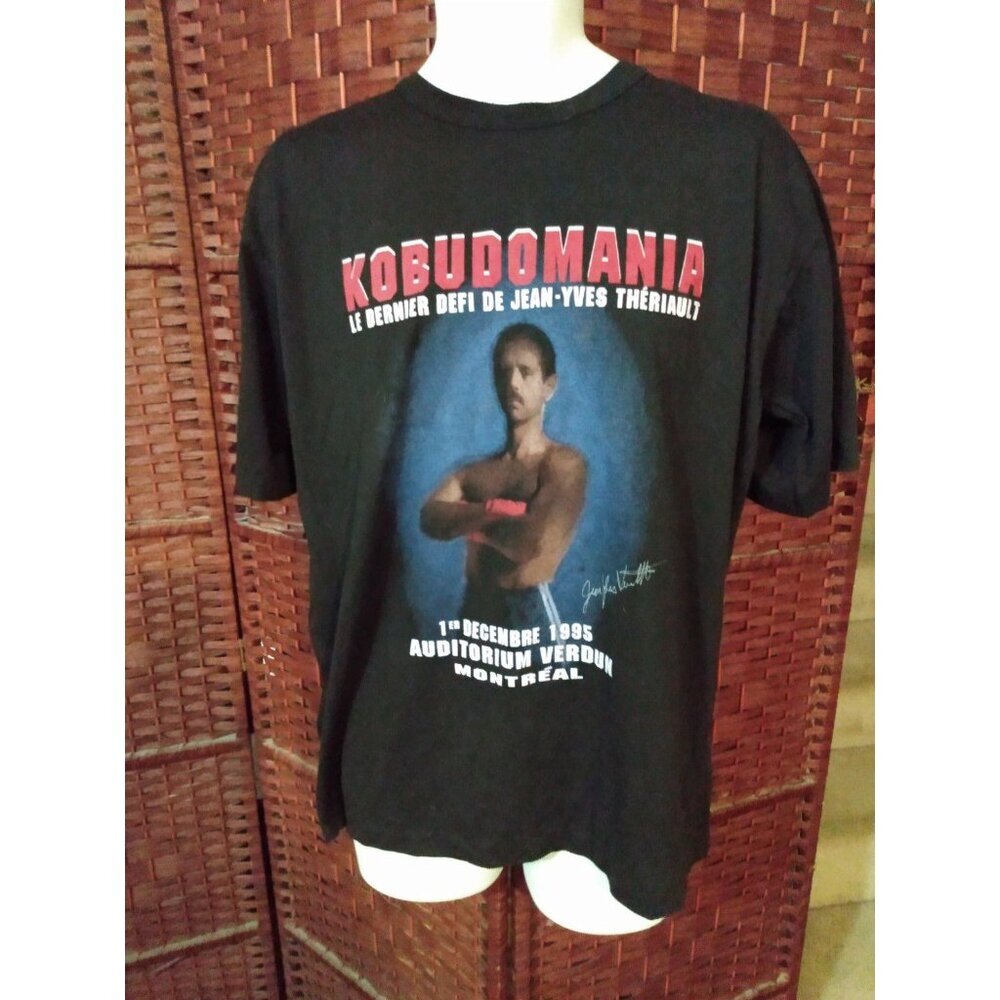 Vintage 90s Kickboxing T Shirt Jean-Yves Theriault Final Fight 1995 MMA PKA XL
